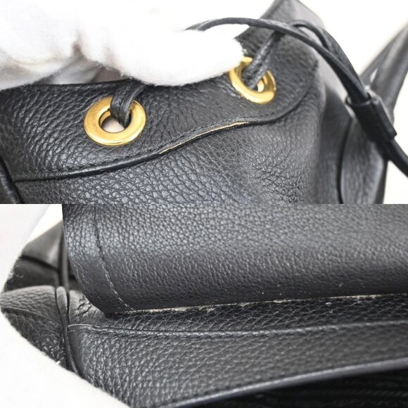 PRADA Logo Tessuto Shoulder Hand Bag Leather Black GHW 76EF401 - Picture 11 of 16